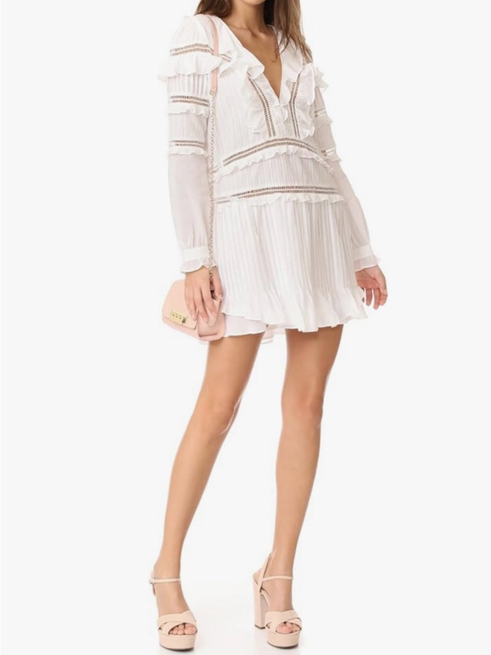 For Love & Lemons Ziggy Pintuck Mini Dress size XS